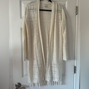 🩷 Old Navy Long Cream Cardigan- Medium